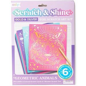 OOLY GEOMETRIC ANIMALS SCRATCH & SHINE ACTIVITY CARDS